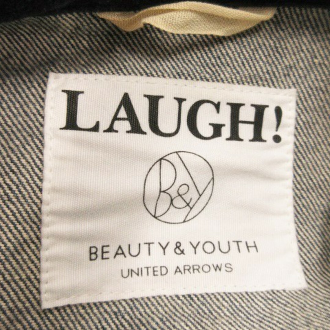 BEAUTY&YOUTH UNITED ARROWS(ビューティアンドユースユナイテッドアローズ)のB&Y ジャケット デニム Gジャン ジージャン 七分袖 切替 ベロア M 青 レディースのジャケット/アウター(Gジャン/デニムジャケット)の商品写真