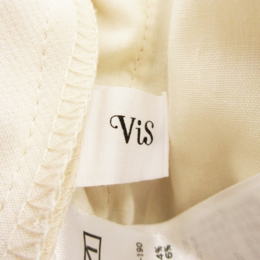 ViS(ヴィス)のビス パンツ スラックス テーパード ハイウエスト ストレッチ スリット S 白 レディースのパンツ(その他)の商品写真