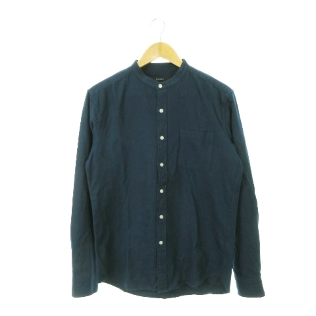 RAGEBLUE(レイジブルー)のレイジブルー ネルシャツ バンドカラー 長袖 コットン ふんわり L 紺 メンズのトップス(シャツ)の商品写真
