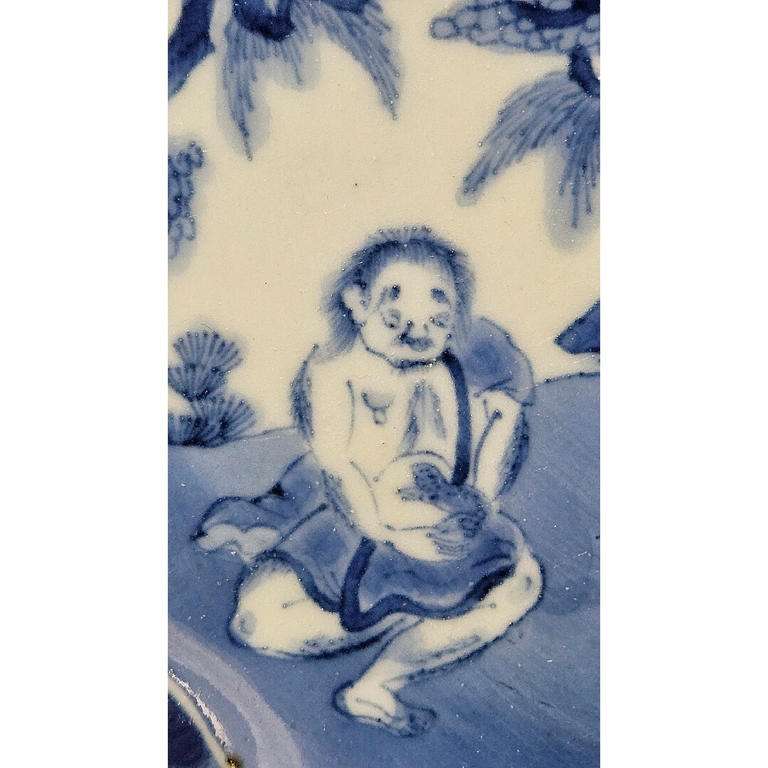 名品古伊万里❗01】江戸時代 古伊万里 染付 蝦蟇仙人図 四方隅切 名品古伊万里❗01】江戸時代 古伊万里 染付 蝦蟇仙人図 四方隅切