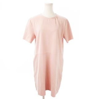 ザラ(ZARA)のザラ ワンピース ミニ 半袖 ゆったり シンプル M ピンク /AO3 ☆(ミニワンピース)