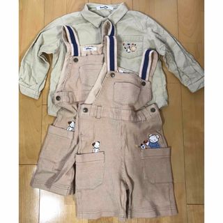 ⭐︎年子の乳幼児がいます⭐︎様専用familiarサロペットとシャツ3点セット(Tシャツ/カットソー)