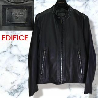 EDIFICE - 美品　エディフィス　レザージャケット　黒タグ　ラムレザー　羊レザージャケット