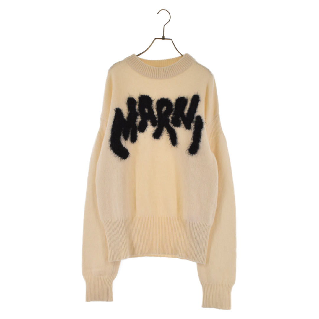 Marni(マルニ)のMARNI マルニ 22AW ロゴインターシャニットセーター ホワイト GCMG0262Q0 メンズのトップス(ニット/セーター)の商品写真