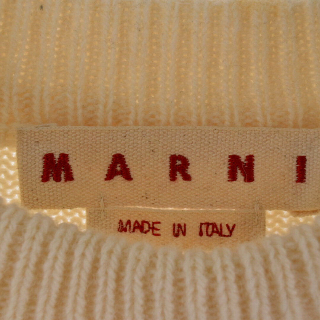 Marni(マルニ)のMARNI マルニ 22AW ロゴインターシャニットセーター ホワイト GCMG0262Q0 メンズのトップス(ニット/セーター)の商品写真