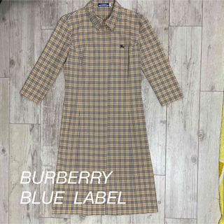 バーバリーブルーレーベル(BURBERRY BLUE LABEL)のBURBERRY BLUE LABEL 40 ノバチェックワンピース(ひざ丈ワンピース)