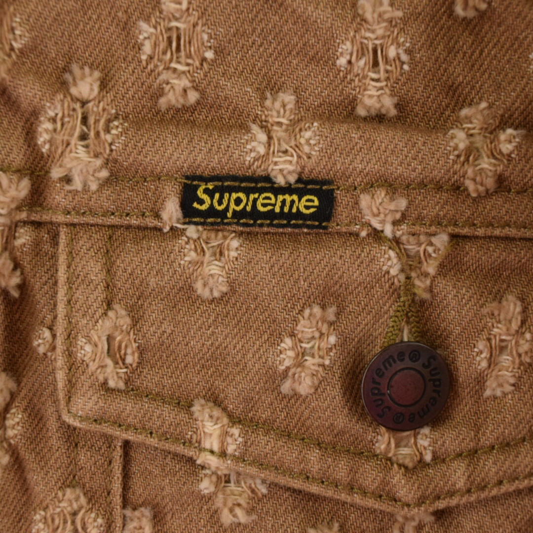 SUPREME シュプリーム 20SS Hole Punch Denim Trucker Jacket ホールパンチ デニム トラッカー ジャケット ベージュ