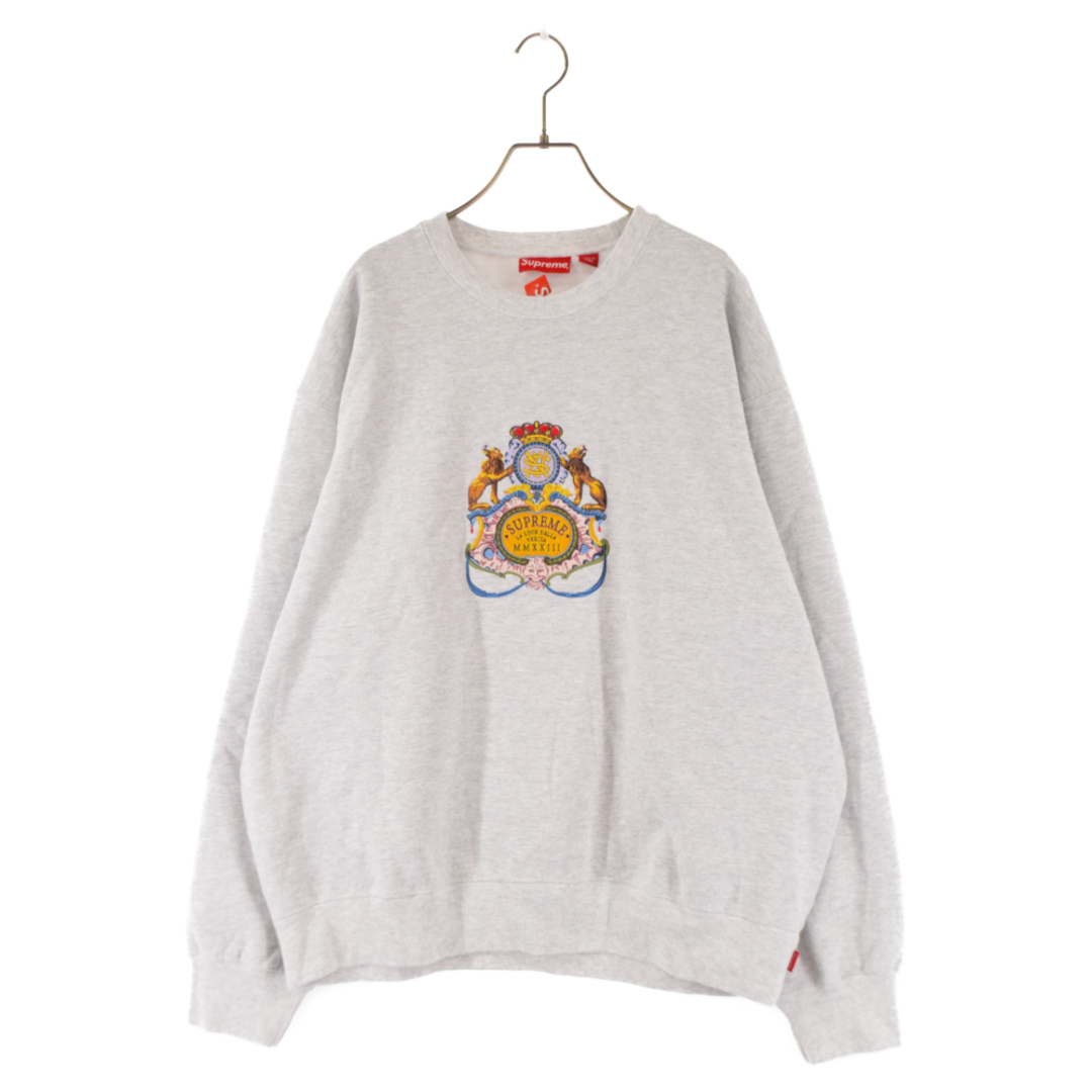 SUPREME シュプリーム 23SS Crest Crewneck クレストクルーネックスウェットトレーナー グレー | フリマアプリ ラクマ