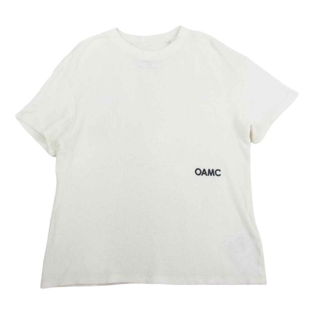 オーエーエムシー OAMC Ｔシャツ OAMN705182 WAFFLE S/S TOP ロゴプリント ワッフル 半袖 Tシャツ カットソー ホワイト系 MEDIUM約51cm着丈