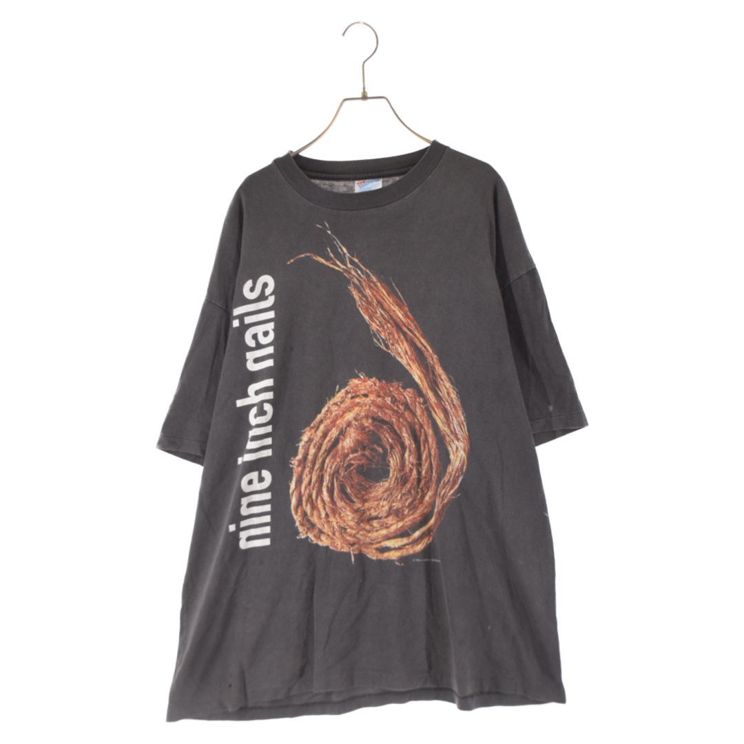 VINTAGE ヴィンテージ 90s VINTAGE NINE INCH NAILS Further Down The Spiral ナインインチネイルズ スパイラル 両面プリント半袖Tシャツ ヘインズボディ ブラック760センチ身幅