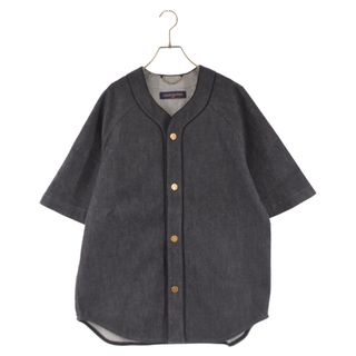 LOUIS VUITTON ルイヴィトン 22SS EMBOSS MONOGRAM DENIM BASEBALL SHIRT エンボスモノグラムプリントデニムベースボールシャツ 半袖シャツ RM221Q E53 HMS45W ホワイト