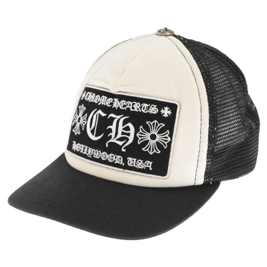 CHROME HEARTS クロムハーツ TRUCKER CAP CH刺繍トラッカーキャップ 帽子 メッシュ ブラック/ホワイト