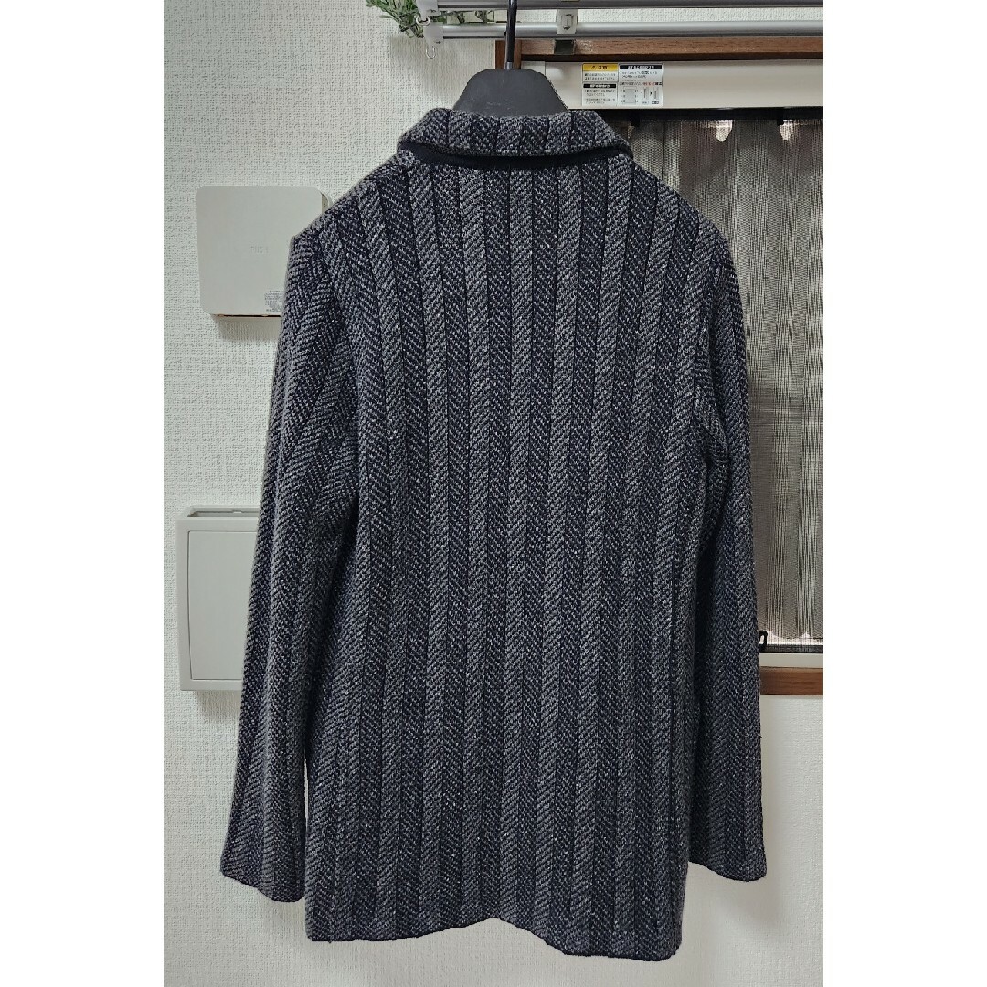 LARDINI シルク混ウールニットJKT グレー