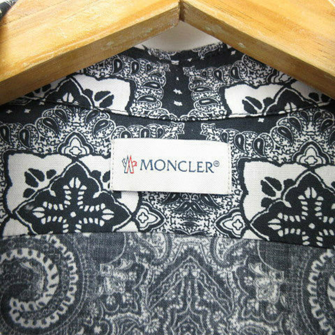 MONCLER(モンクレール)のMONCLER 23SS ペイズリー オープンカラー キューバシャツ 黒 XS メンズのトップス(シャツ)の商品写真