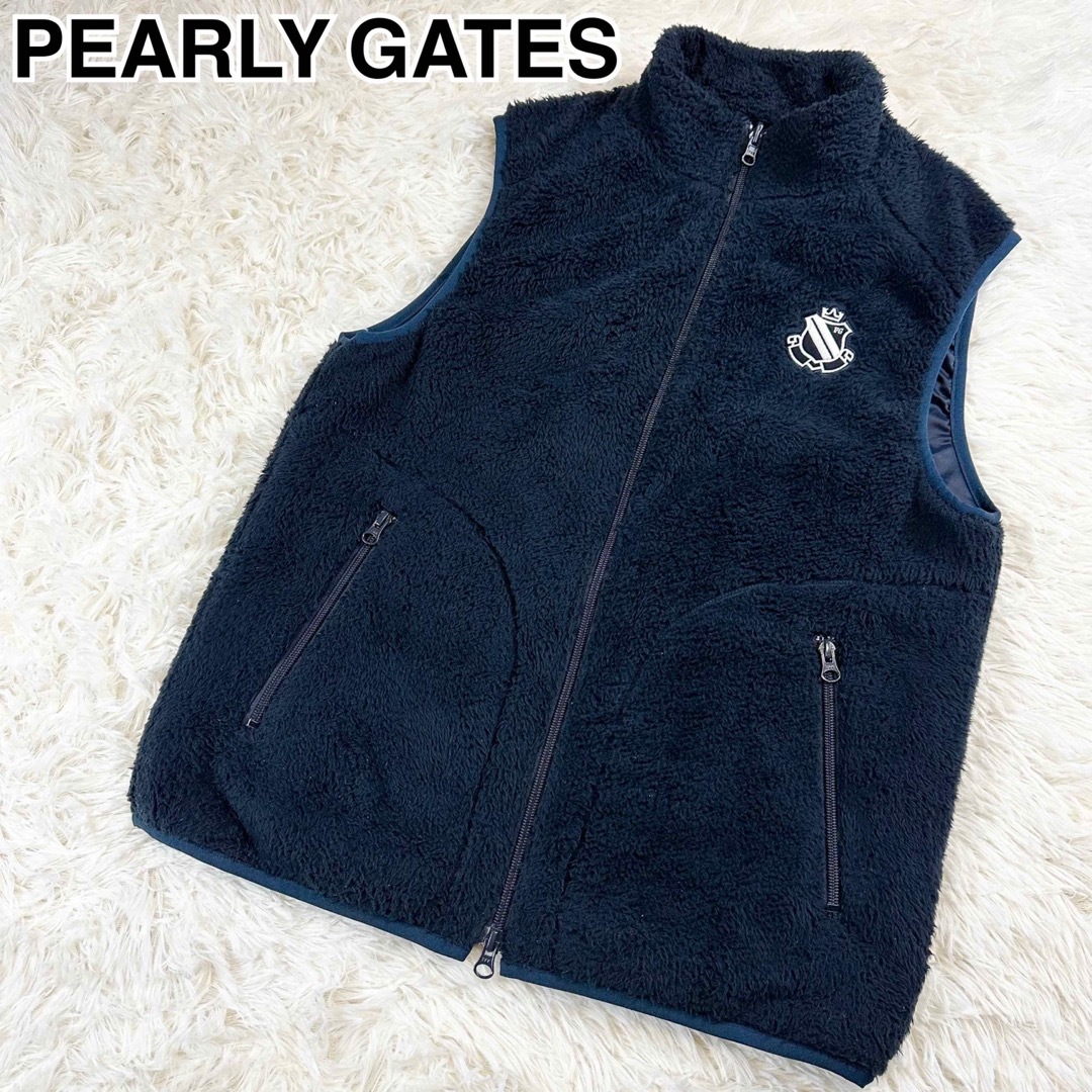 PEARLY GATES - 【PEARLY GATES】ボアベスト ４ ネイビー ゴルフ