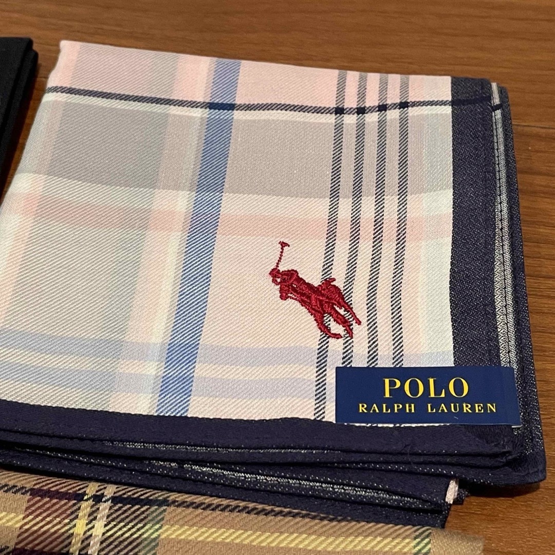 POLO RALPH LAUREN(ポロラルフローレン)の【新品】ポロ ラルフローレン 紳士ハンカチ 4枚セット メンズのファッション小物(ハンカチ/ポケットチーフ)の商品写真