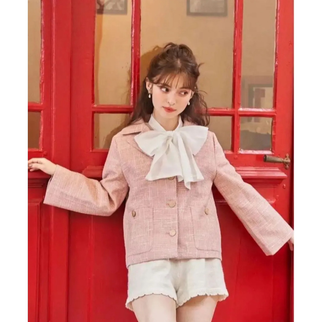 Treat ürself tweed pink jacket レディースのジャケット/アウター(テーラードジャケット)の商品写真