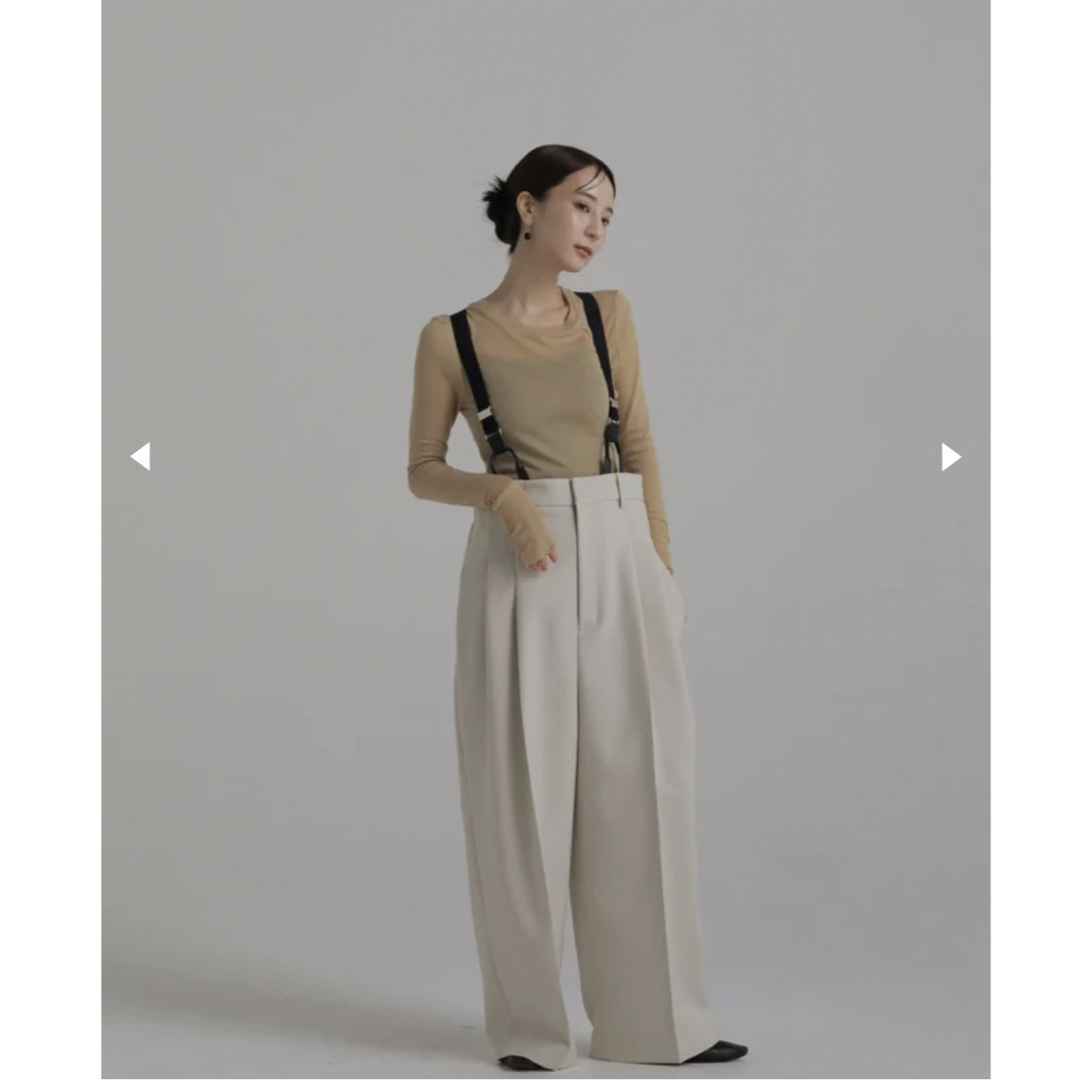 louren  suspenders wide pants