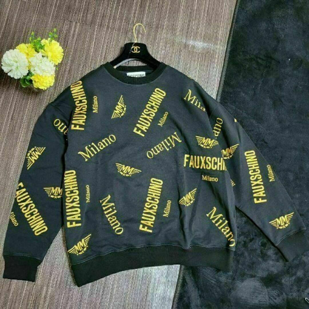 MOSCHINO - MOSCHINO かっこいい ロゴ 刺繍 トレーナー スウェット