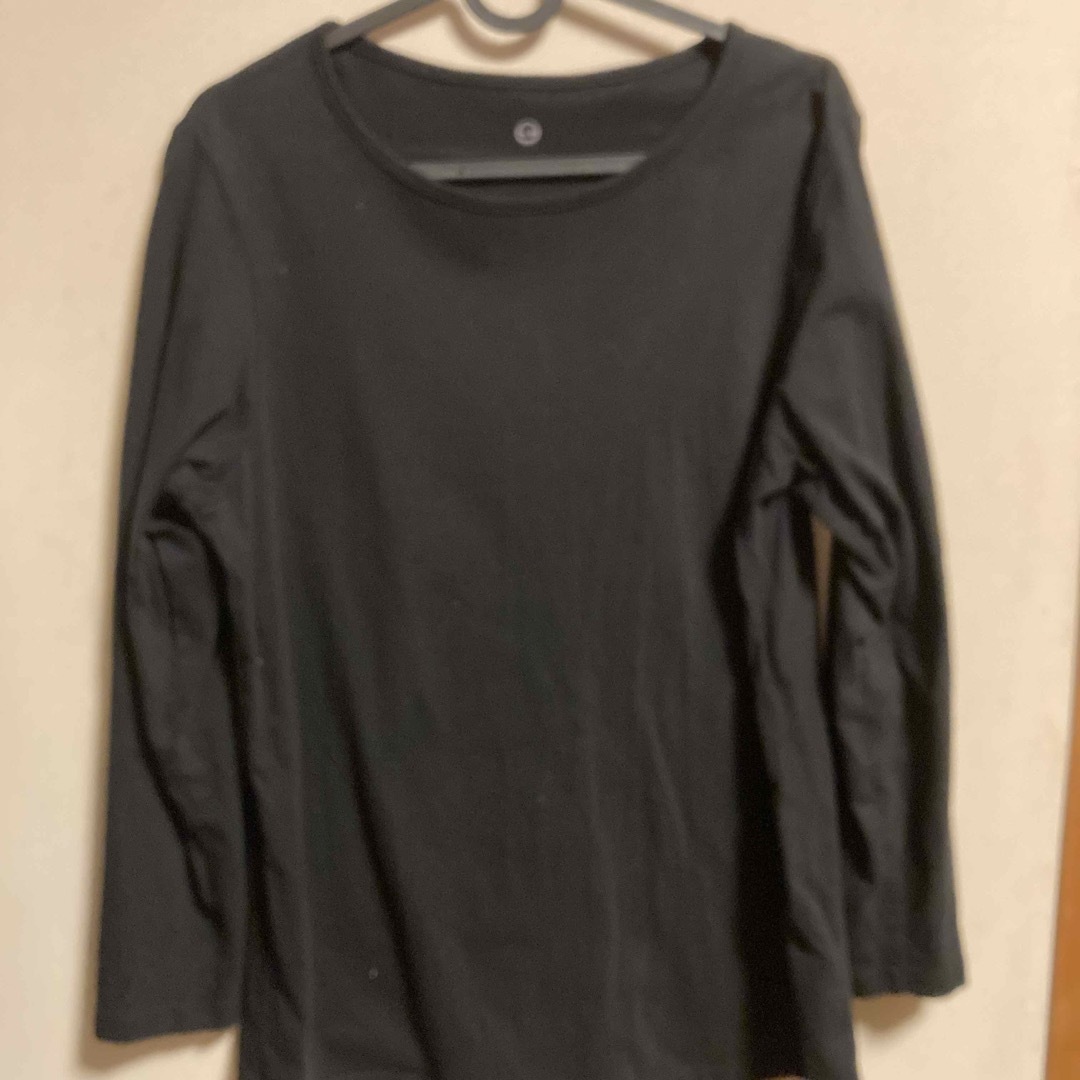 ヨーカドー　ブラックロング長袖Tシャツ　サイズLL レディースのトップス(Tシャツ(長袖/七分))の商品写真