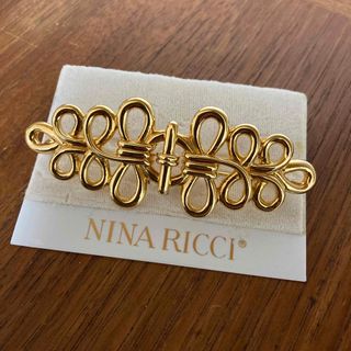 [USED/]NINA RICCI ニナリッチ ブローチ ブローチ【美品】リボン ラインストーン ゴールド  ai-tdc-013430