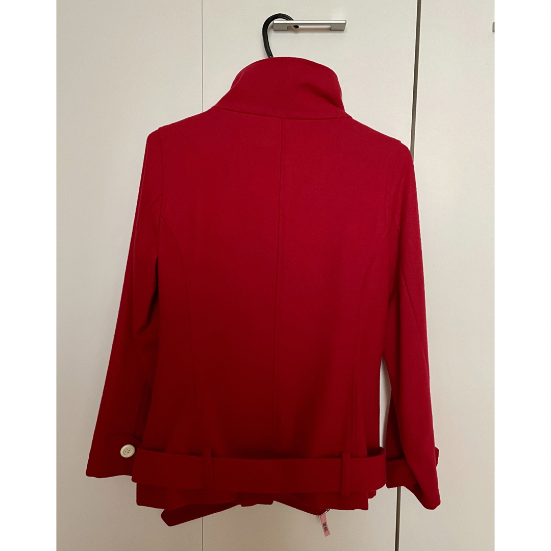 赤　ジャケット　ブルゾン　リボン付き レディースのジャケット/アウター(ブルゾン)の商品写真