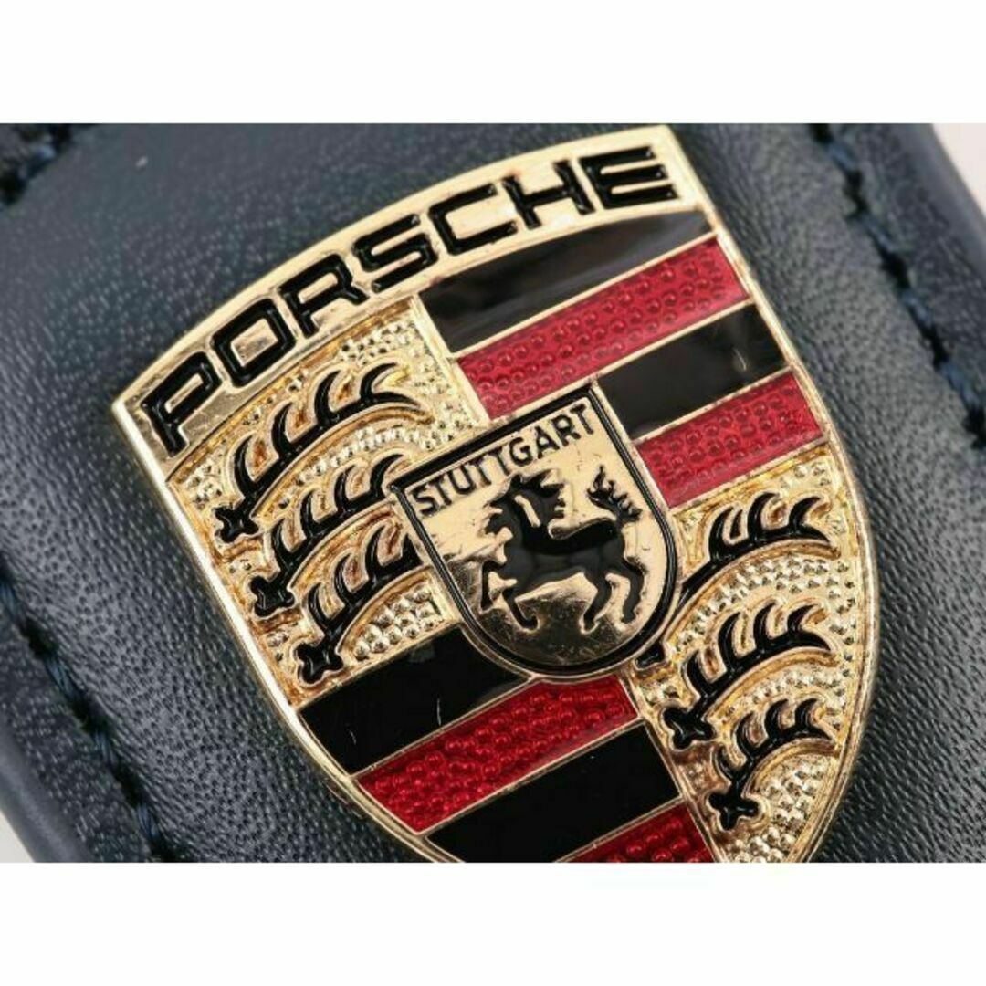 ☆残りわずか！ ☆PORSCHE ポルシェ クレスト キーホルダー 紺 箱付き ...