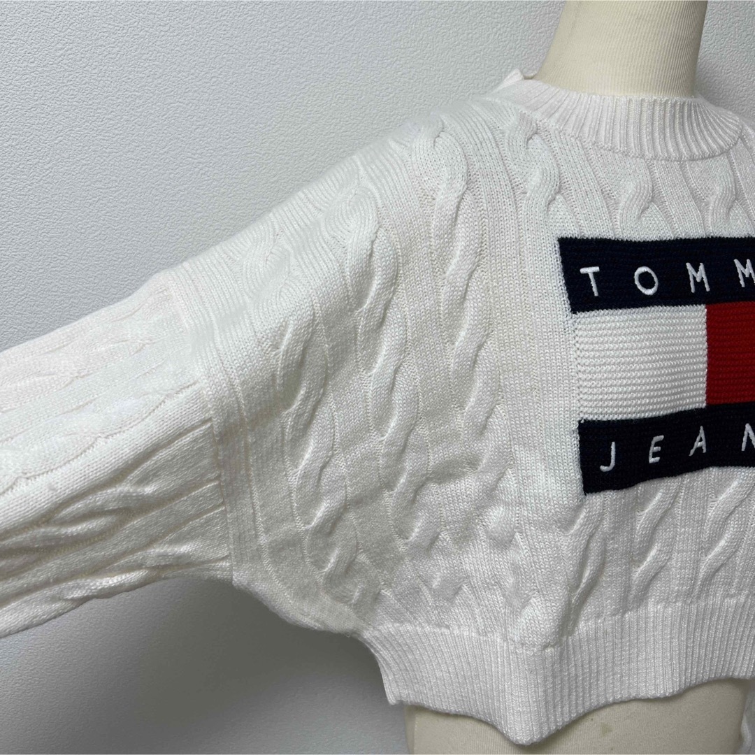 TOMMY JEANS(トミージーンズ)の大人気！Tommy Jeans ケーブルニット ホワイト S M レディースのトップス(ニット/セーター)の商品写真