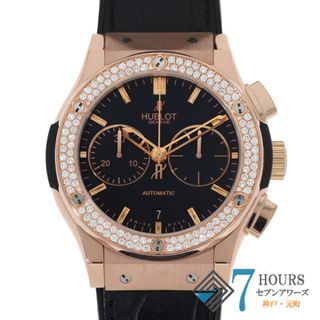 ウブロ(HUBLOT)の【117794】HUBLOT ウブロ  521.OX.1180.LR.1104 クラシック・フュージョン ビッグバン ブラックダイヤル PG/レザー(クロコ) 自動巻き ギャランティーカード 修理明細書 純正ボックス 腕時計 時計 WATCH メンズ 男性 男 紳士【中古】(腕時計(アナログ))