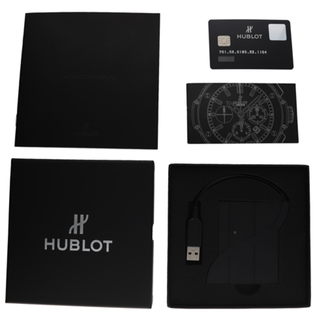 HUBLOT(ウブロ)の【118143】HUBLOT ウブロ  701.0X.0180.RX.1104 キングパワーウニコベゼルダイヤ ブラックダイヤル PG/ラバー 自動巻き ギャランティーカード 純正ボックス 腕時計 時計 WATCH メンズ 男性 男 紳士【中古】 メンズの時計(腕時計(アナログ))の商品写真