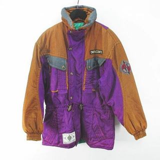 デサント(DESCENTE)のデサント パデットジャケット 比翼 M 紫系 パープル ジップアップ ポケット(ブルゾン)