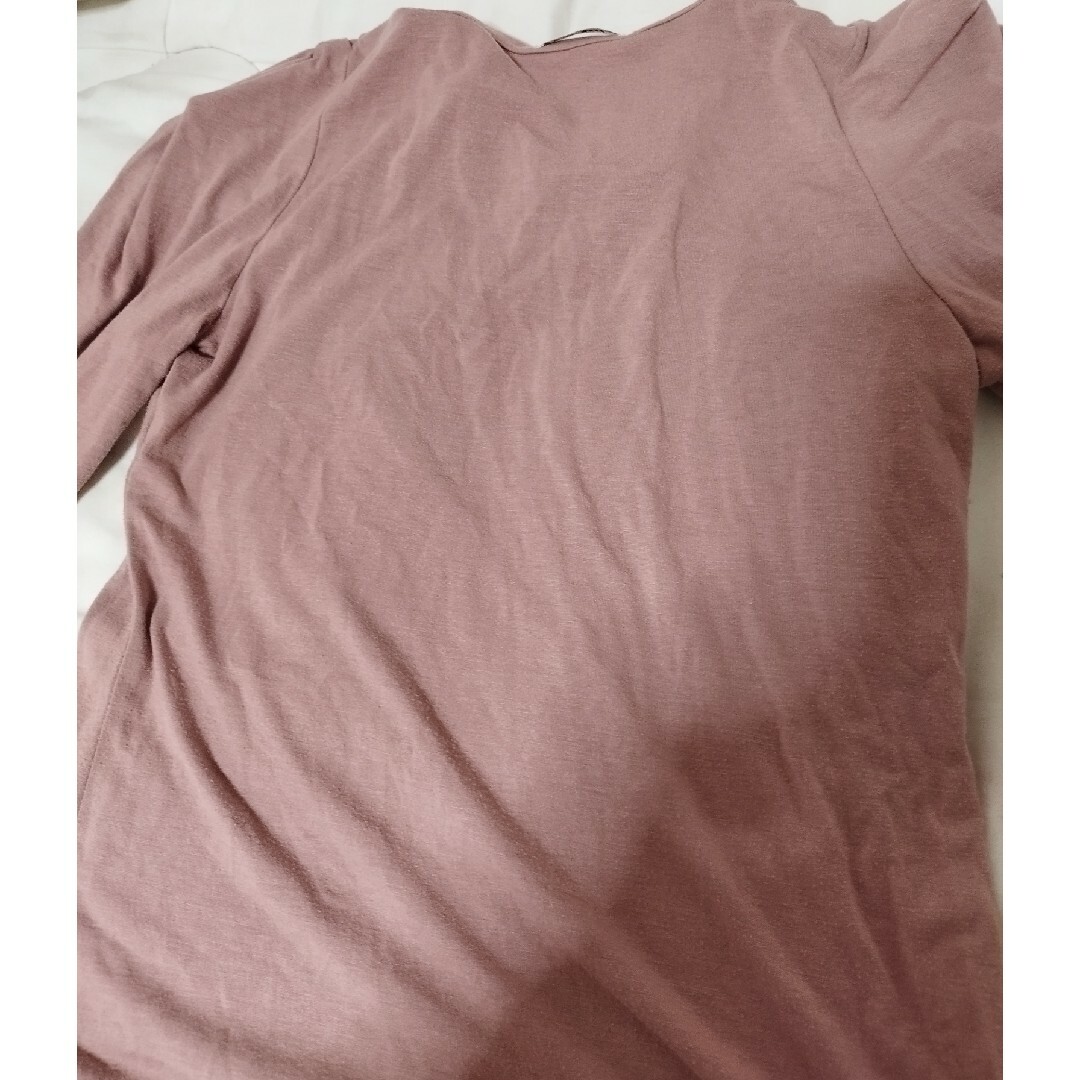 七分袖　落ち着いたピンク　レディース　トップス　中古　肩部分の段差あり レディースのトップス(シャツ/ブラウス(長袖/七分))の商品写真