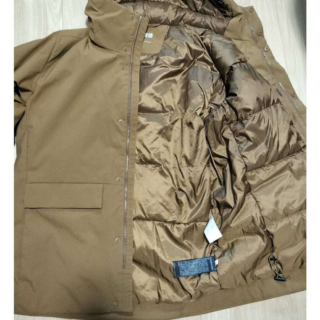 UNIQLO(ユニクロ)のユニクロ　ハイブリッドダウンパーカ　ブラウン L メンズのジャケット/アウター(ダウンジャケット)の商品写真