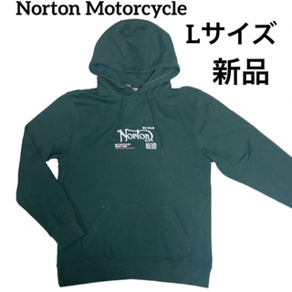 ノートン(Norton)のNorton Motorcycle  プルオーバー パーカー 緑　Lサイズ　新品(パーカー)
