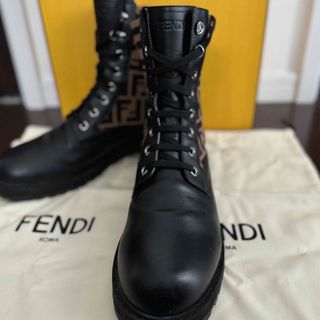 フェンディ(FENDI)のFENDIフェンディ¥168,300 ロココ・コンバットブーツ　ズッカ　バイカー(ブーツ)