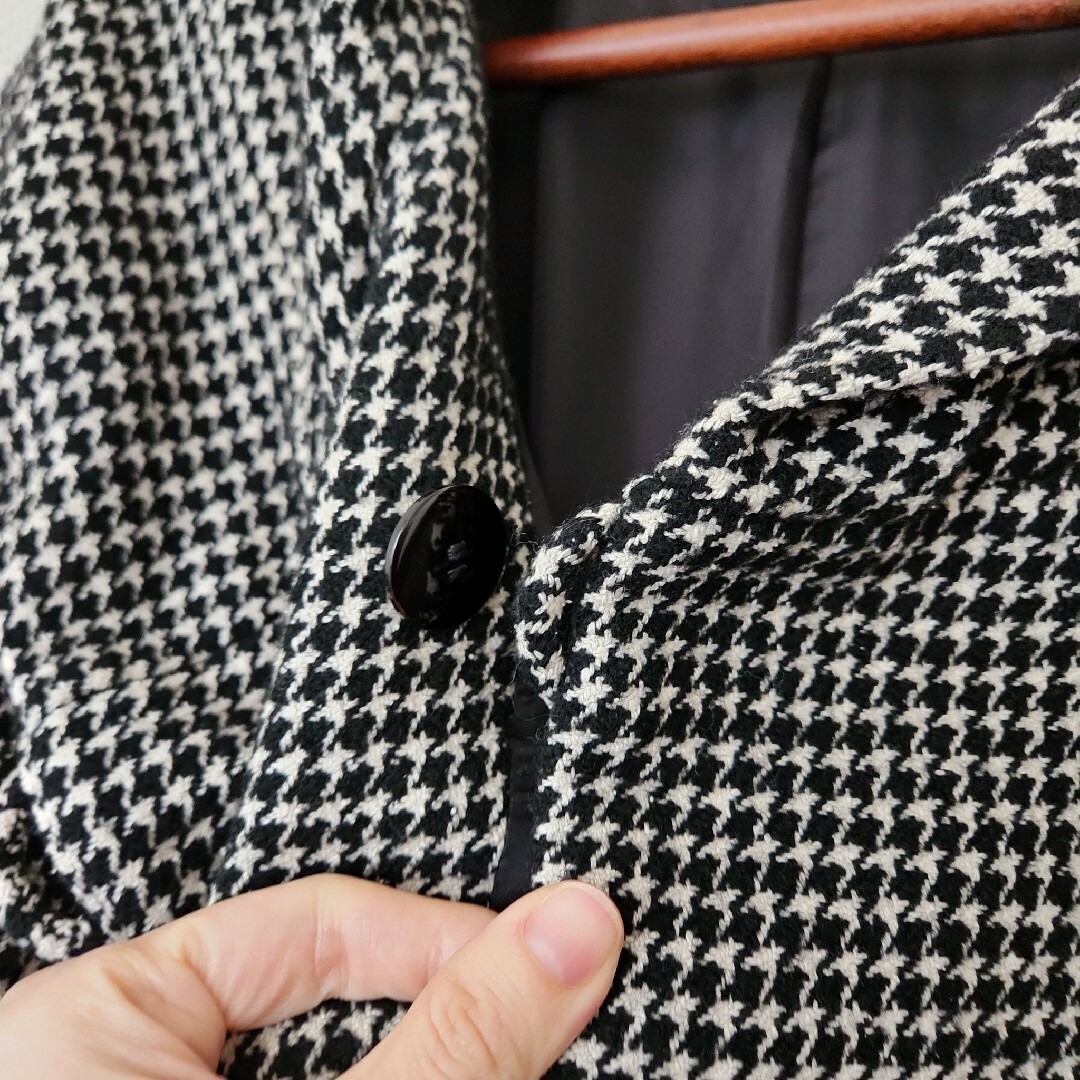 MOGA(モガ)の【ワンシーズンのみ着用】モガ　千鳥格子　ロングコート レディースのジャケット/アウター(ロングコート)の商品写真