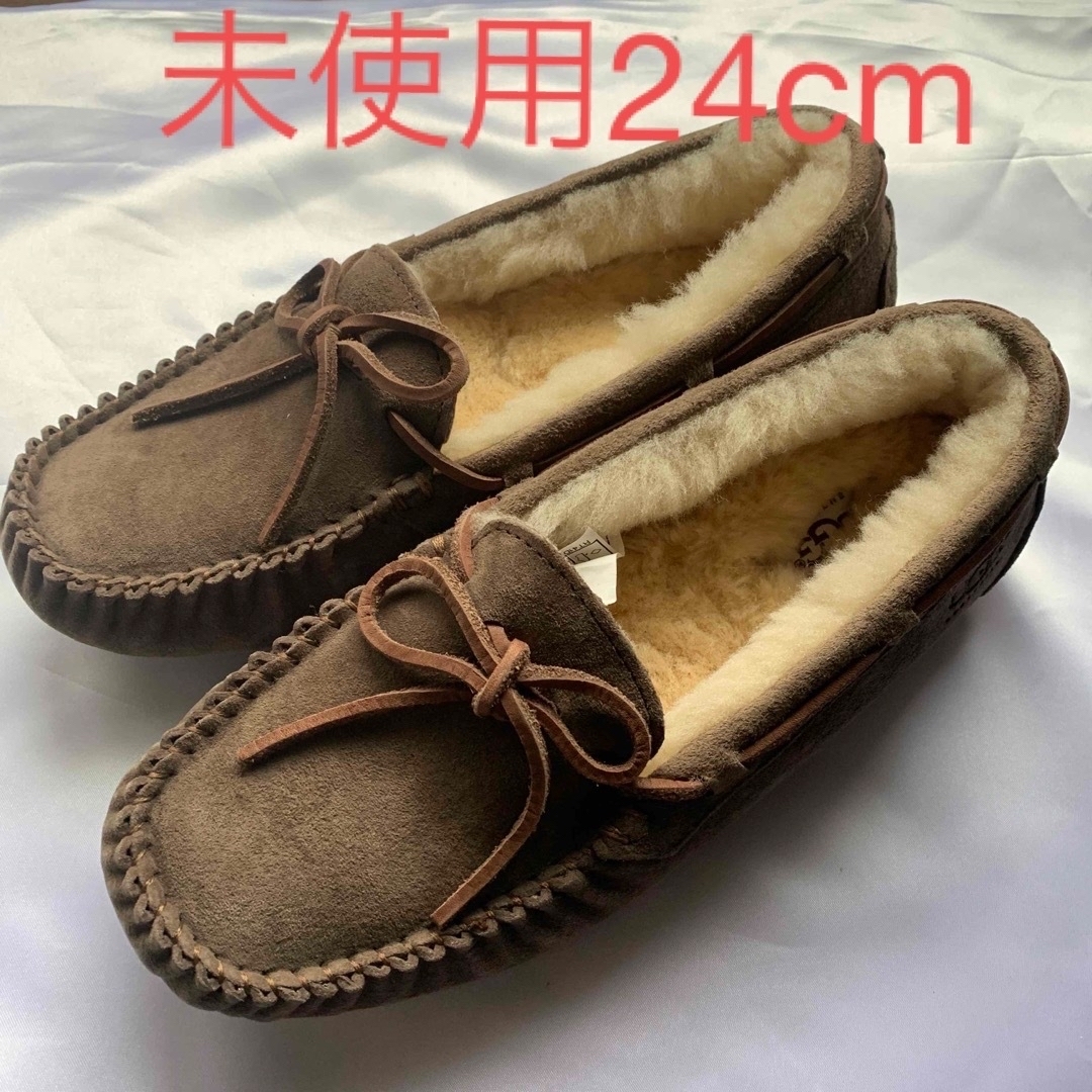 未使用★emu★ムートンモカシン★チョコブラウン★24cm