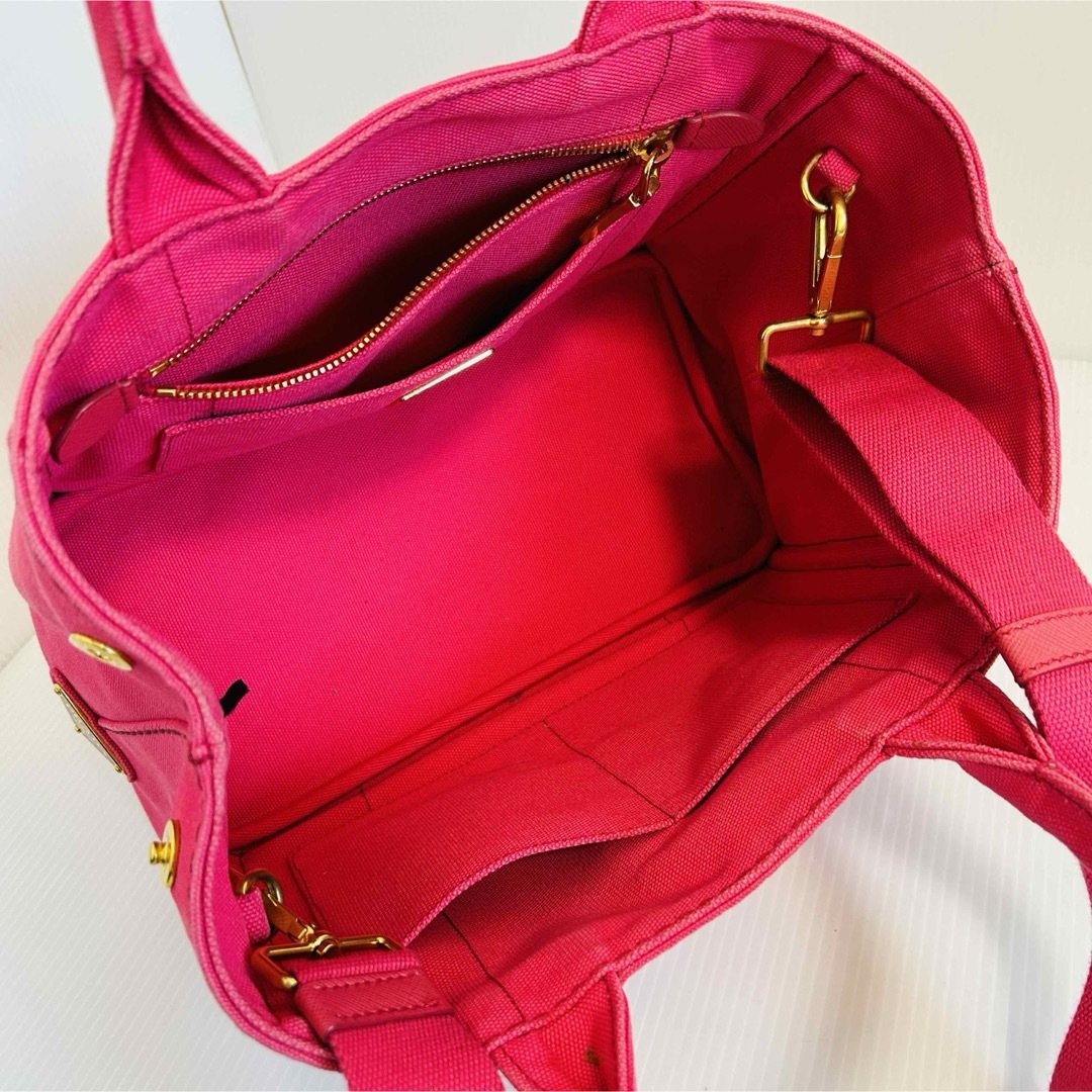 美品 プラダ カナパ 2way ショルダーバッグ ハンドバッグ ピンク 斜め掛け 美品 プラダ カナパ 2way ショルダーバッグ ハンドバッグ ピンク 斜め掛け