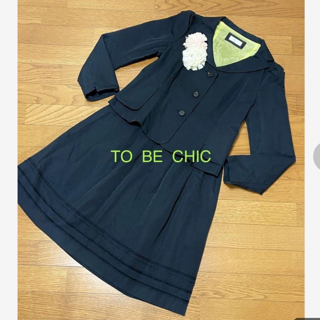 TO BE CHIC(トゥービーシック)のTO BE CHIC スーツ　黒　L レディースのフォーマル/ドレス(スーツ)の商品写真