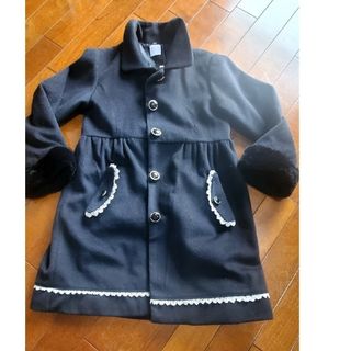 アクシーズファムキッズ(axes femme kids)の秋冬用 コート 上着 アクシーズファム キッズ130 黒 襟つき(コート)