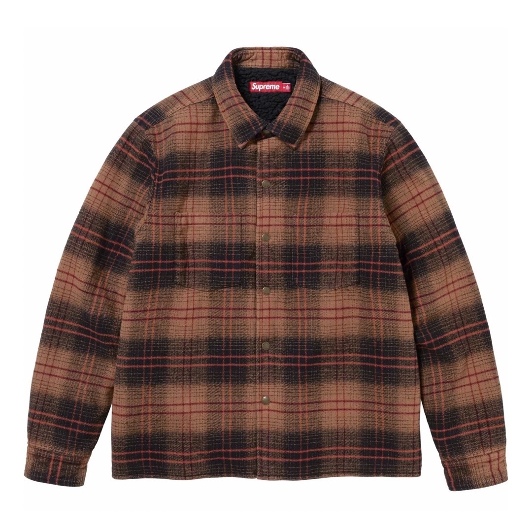 supreme Lined Flannel Snap Shirt ラインドフラントップス