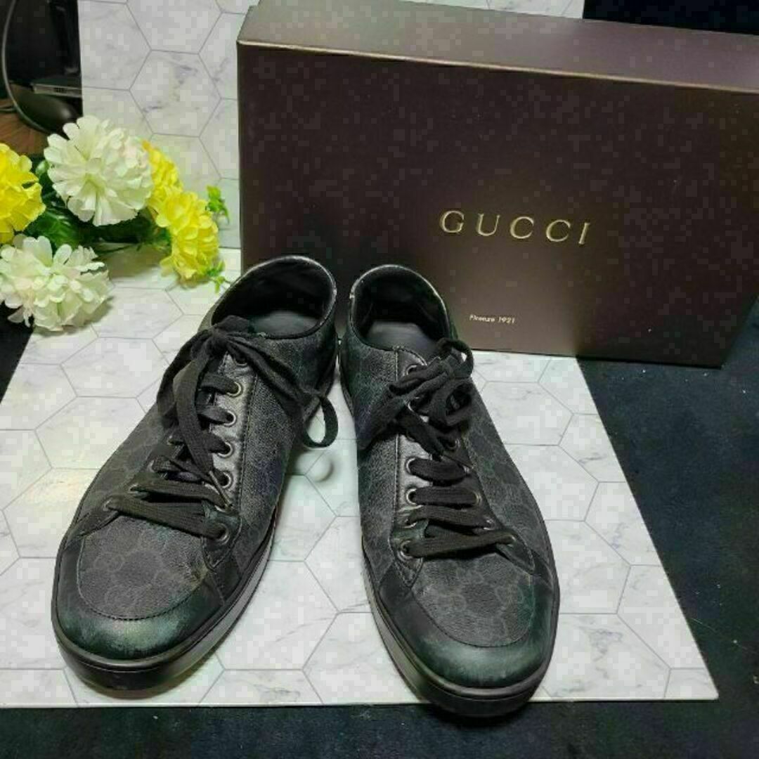 Gucci - GUCCI 大人気 総柄 ロゴ スニーカー ローファー サンダル