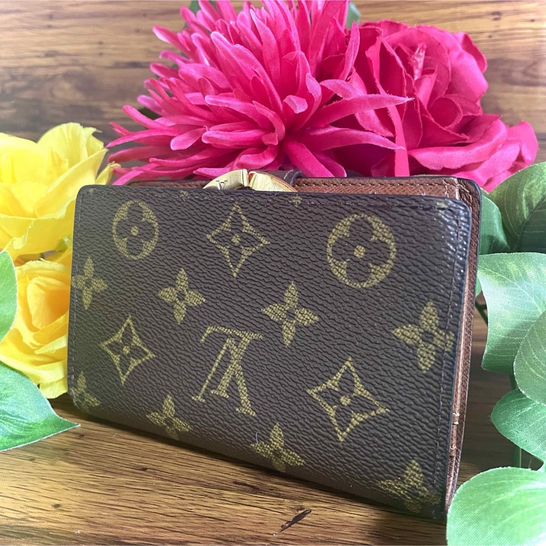 美品級✨ ルイ ヴィトン LV モノグラム ブラウン ヴィエノワ がま口 ホック