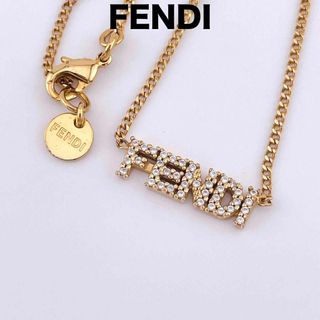 美品★ FENDI フェンディ ゴールドカラー ロゴ ネックレス