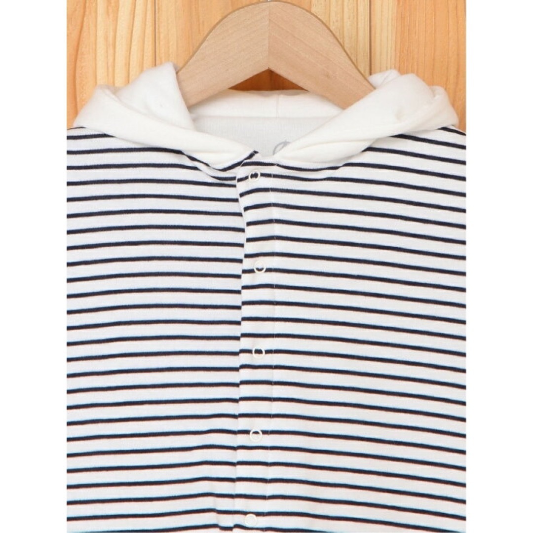 PETIT BATEAU(プチバトー)の耳付きマリニエールケープ プチバトー  ポンチョ　キッズアウター  キッズ/ベビー/マタニティのベビー服(~85cm)(ジャケット/コート)の商品写真