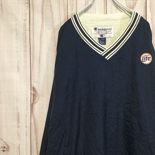 チャンピオン(Champion)の【チャンピオン ナイロンプルオーバー】企業ロゴ ミラーライトビール 3XL(ナイロンジャケット)