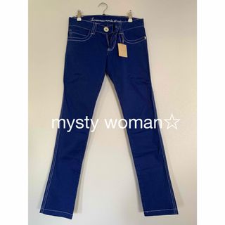 ミスティウーマン(mysty woman)の【新品】mysty woman☆スキニーパンツ ブルー(カジュアルパンツ)