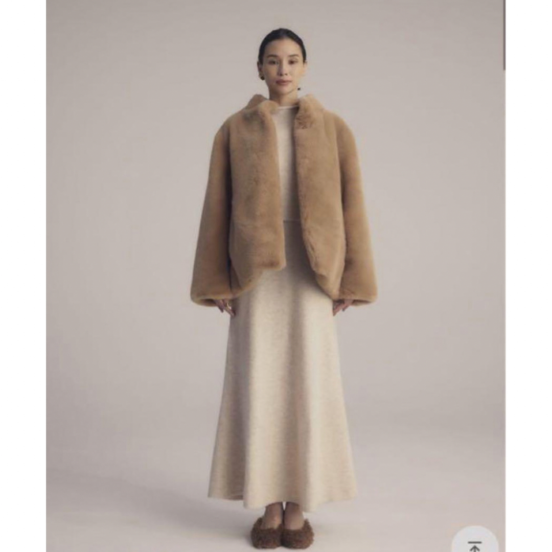 ☆美品☆RANDEBOO ランデブー Melt Fake Fur Coat  白