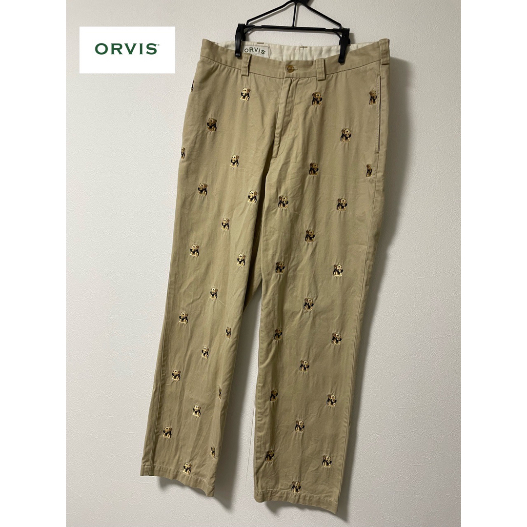 ORVIS オービス　メンズ　犬　刺繍　ベージュ　サイズ34 | フリマアプリ ラクマ