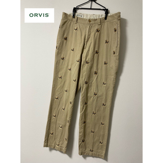 ORVIS オービス　メンズ　犬　刺繍　ベージュ　サイズ34(スラックス/スーツパンツ)